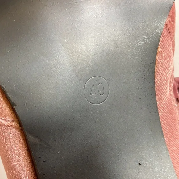 TED ROSS pink velour ankle boots with floral embroidered motif SIZE 40 - Picture 9 of 10